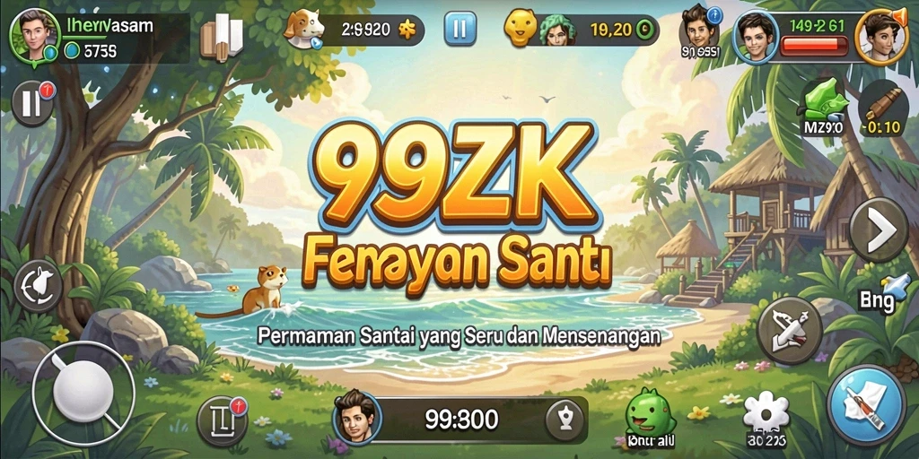 Screenshot gameplay 99ZK yang menunjukkan level penuh warna.