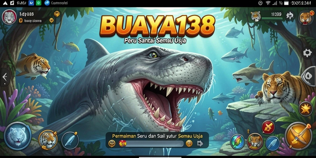 Tampilan layar permainan BUAYA138 dengan grafis cerah dan gameplay menarik.