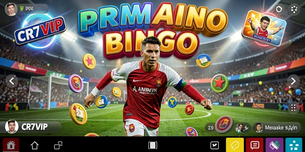 Screenshot utama game CR7VIP menampilkan gameplay Bingo yang penuh semangat.