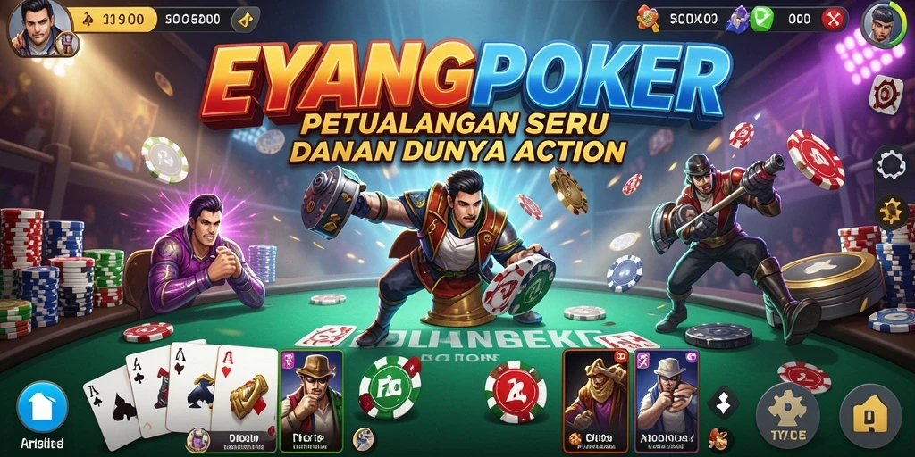 Tampilan menarik dari gameplay EYANGPOKER yang penuh aksi.