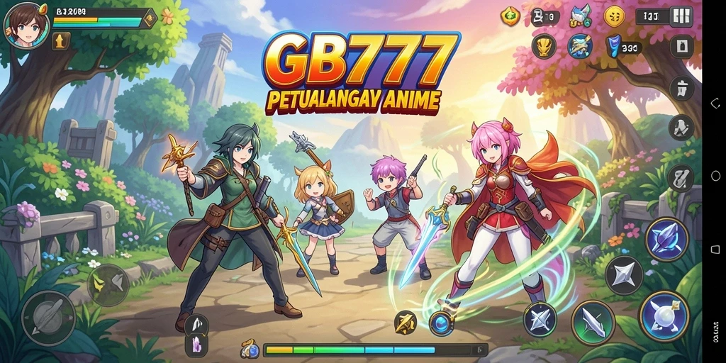Gameplay seru dengan karakter Anime yang penuh warna.