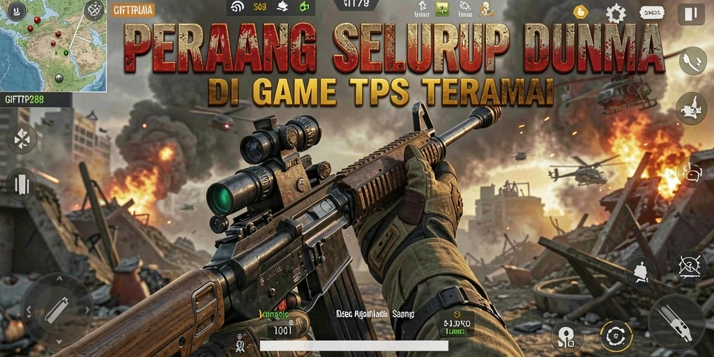Tangkapan layar menunjukkan aksi intens gameplay TPS.