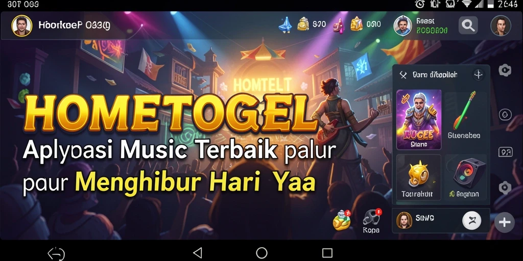 Screenshot gameplay HOMETOGEL menunjukkan pengguna bernyanyi dengan gembira.