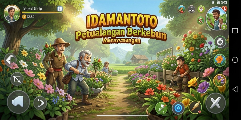 Tampilan menarik dari gameplay berkebun dalam IDAMANTOTO.