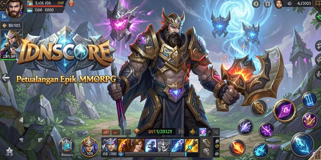 Tampilan menakjubkan dari gameplay MMORPG IDNSCORE yang seru.