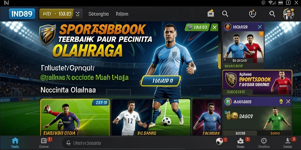 Tampilan antarmuka dan fitur unggulan dalam gameplay Sportsbook.