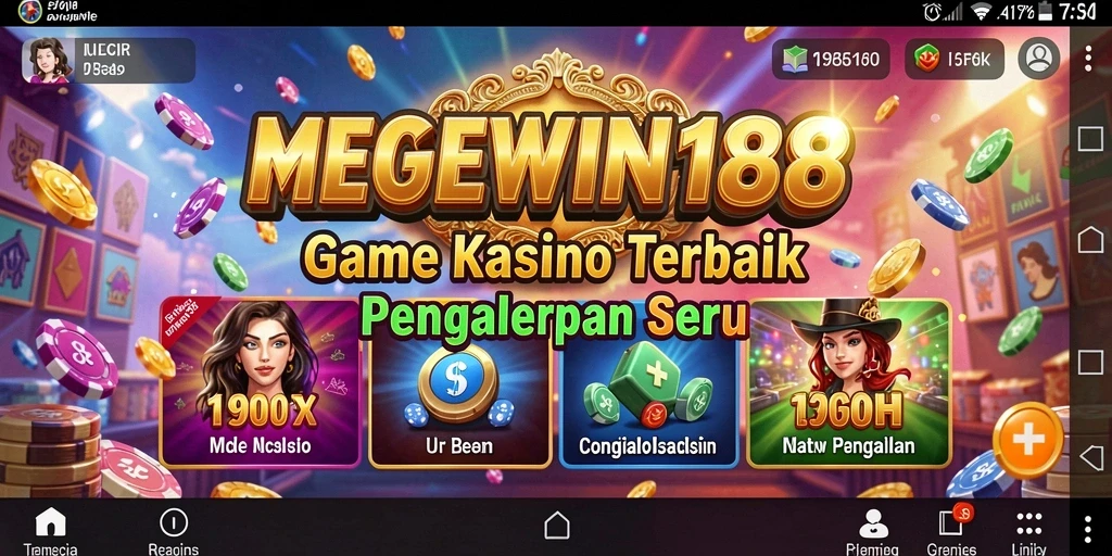 Tampilan menarik gameplay MEGEWIN188 dengan pengalaman bermain kasino.
