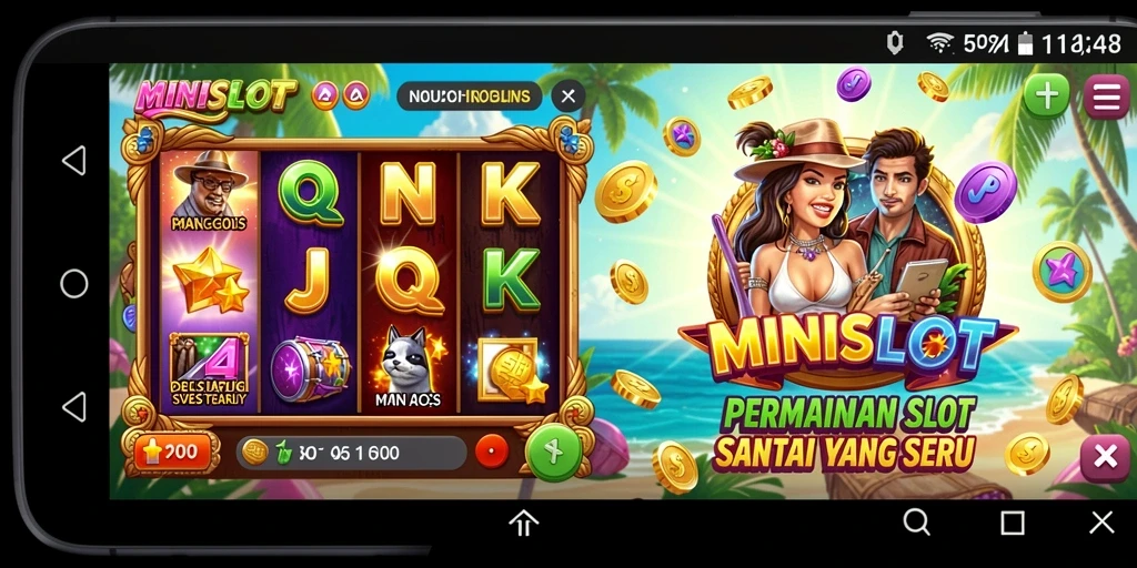 Screenshot gameplay MINISLOT menunjukkan keseruan permainan slot yang sederhana dan menyenangkan.