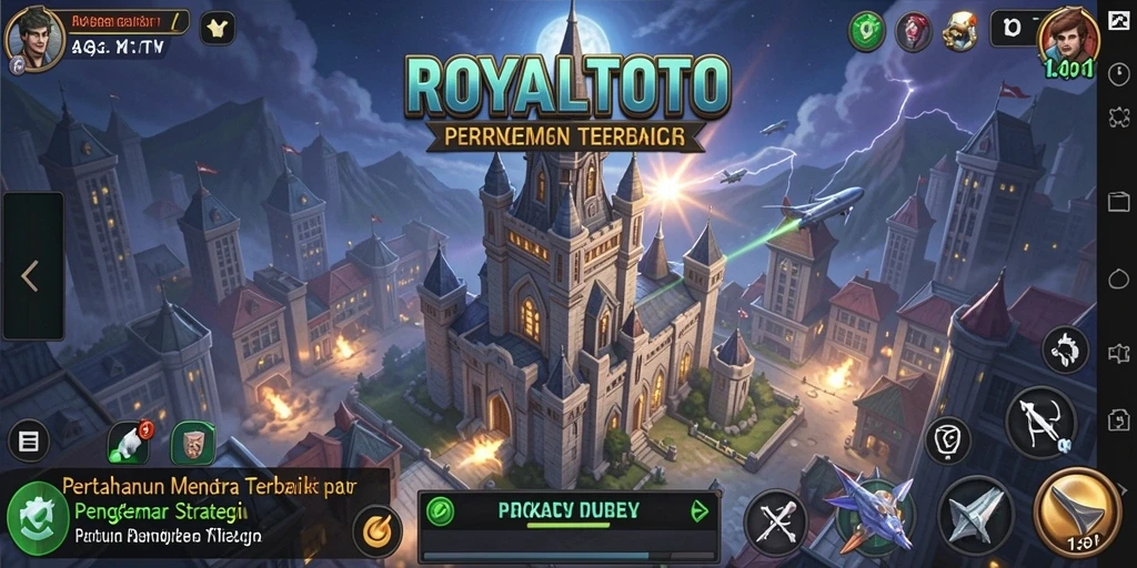 Tampilan gameplay menakjubkan di ROYALTOTO dengan pertahanan strategis.