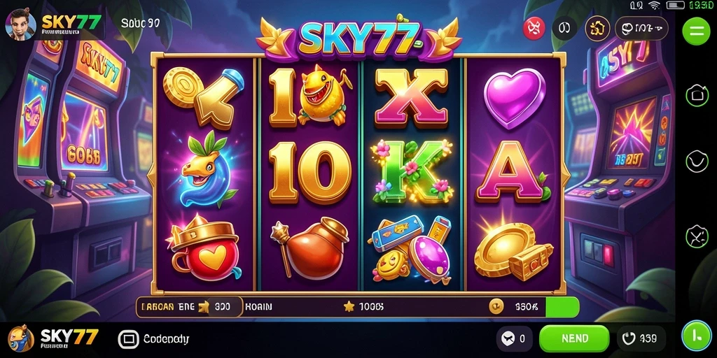 Tampilan gameplay seru dari <strong>SKY77</strong> yang penuh warna dan animasi menarik.