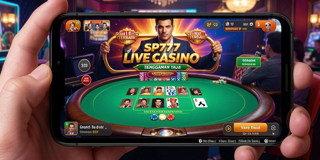 Tampilan gameplay Live Casino SP777 yang menarik dan interaktif.