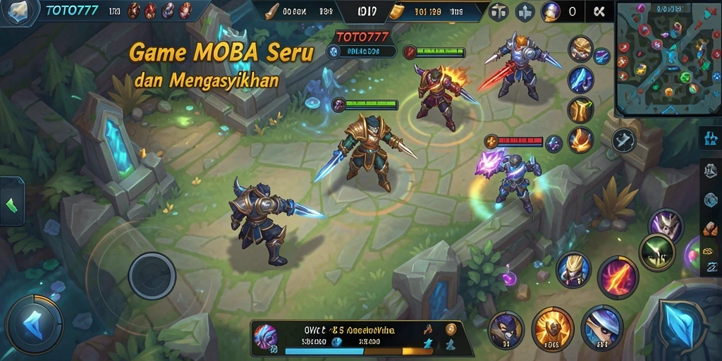 Screenshot TOTO777 menunjukkan aksi seru dalam permainan MOBA.
