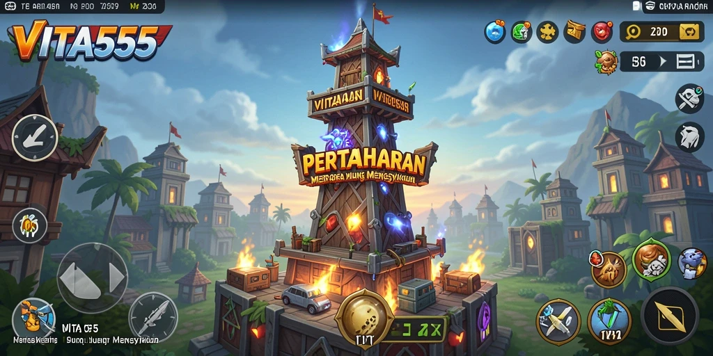 Tampilan menarik dari gameplay Tower Defense VITA555.
