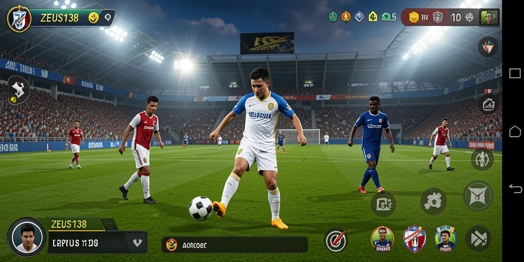 Tampilan gameplay menarik dalam game sepak bola ZEUS138.